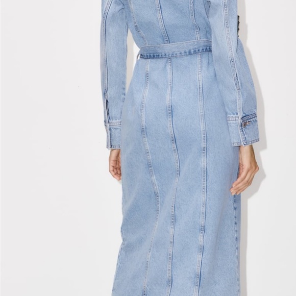 Zara DENIM DRESS BNWT - SOLD OUT EVERYWHERE! BLOGGERS FAVE! BRAND NEW! Size L - Picture 2 of 5